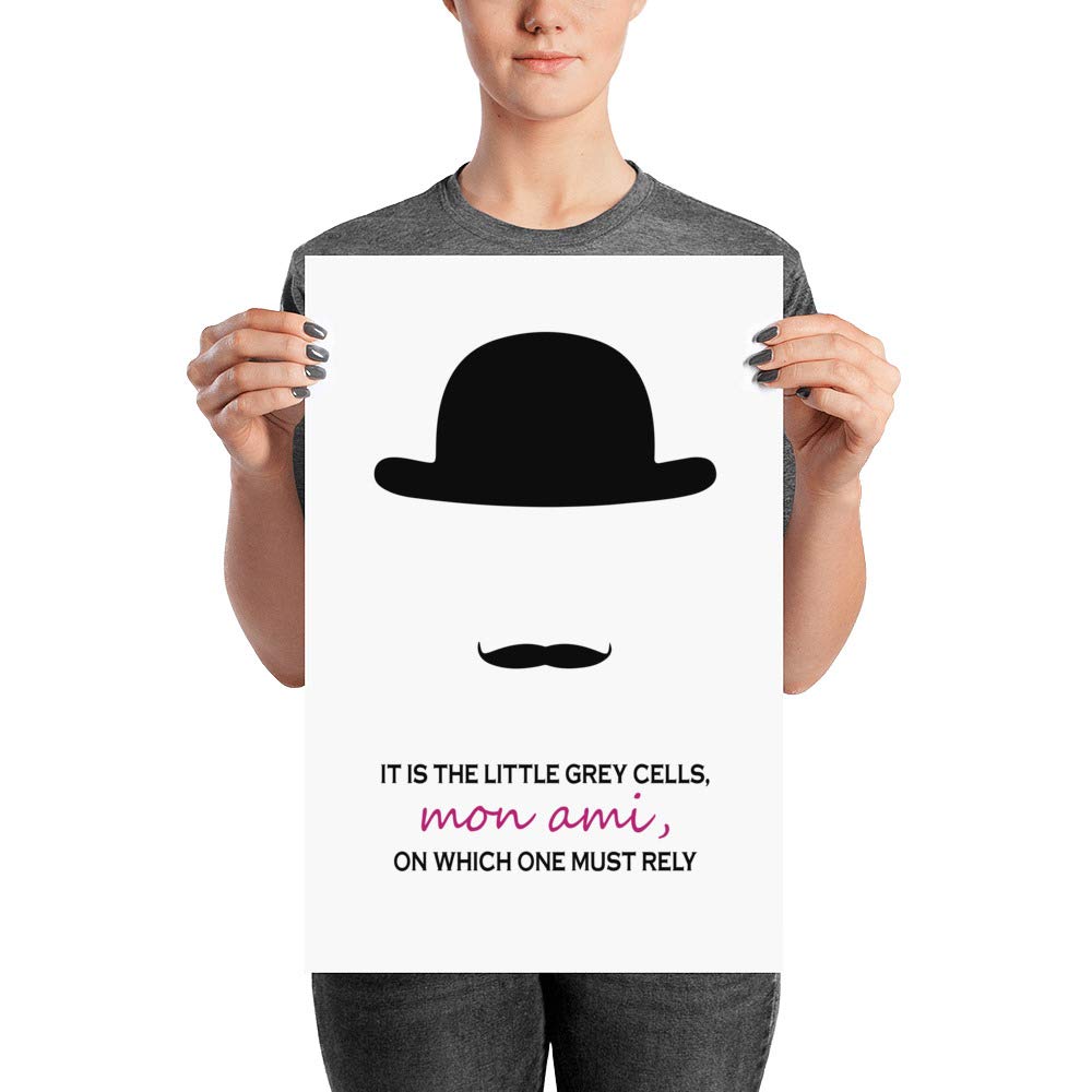 It Is The Little Grey Cells, Mon Ami, On Which One Must Rely Poster, Hercule Poirot Quote, Agatha Christie Quote, Detective Novel, Printable Gift, Wall Art, Home Decor, Mother's Day, Father's Day Gift