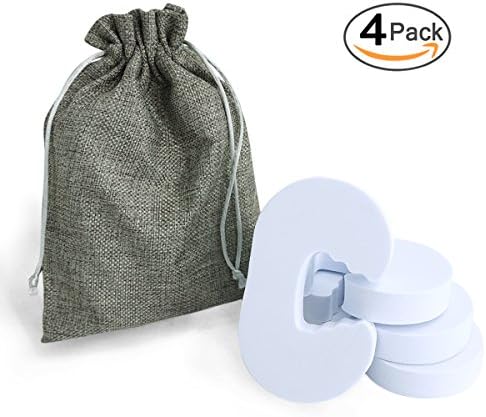 Door Slamming Stopper (4pk) Foam Door Stopper for Toddler/Baby, Finger Pinch Door Guard for Child Safety - To Prevent Door from Slamming, White(Style B)
