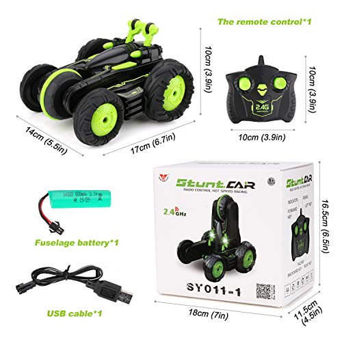 Remote Control Car, BBLIKE 2.4GHz 4WD Stunt Car 360° Spins & Flips Off-Road Racing Car for 5 Years Old Boys & Girls