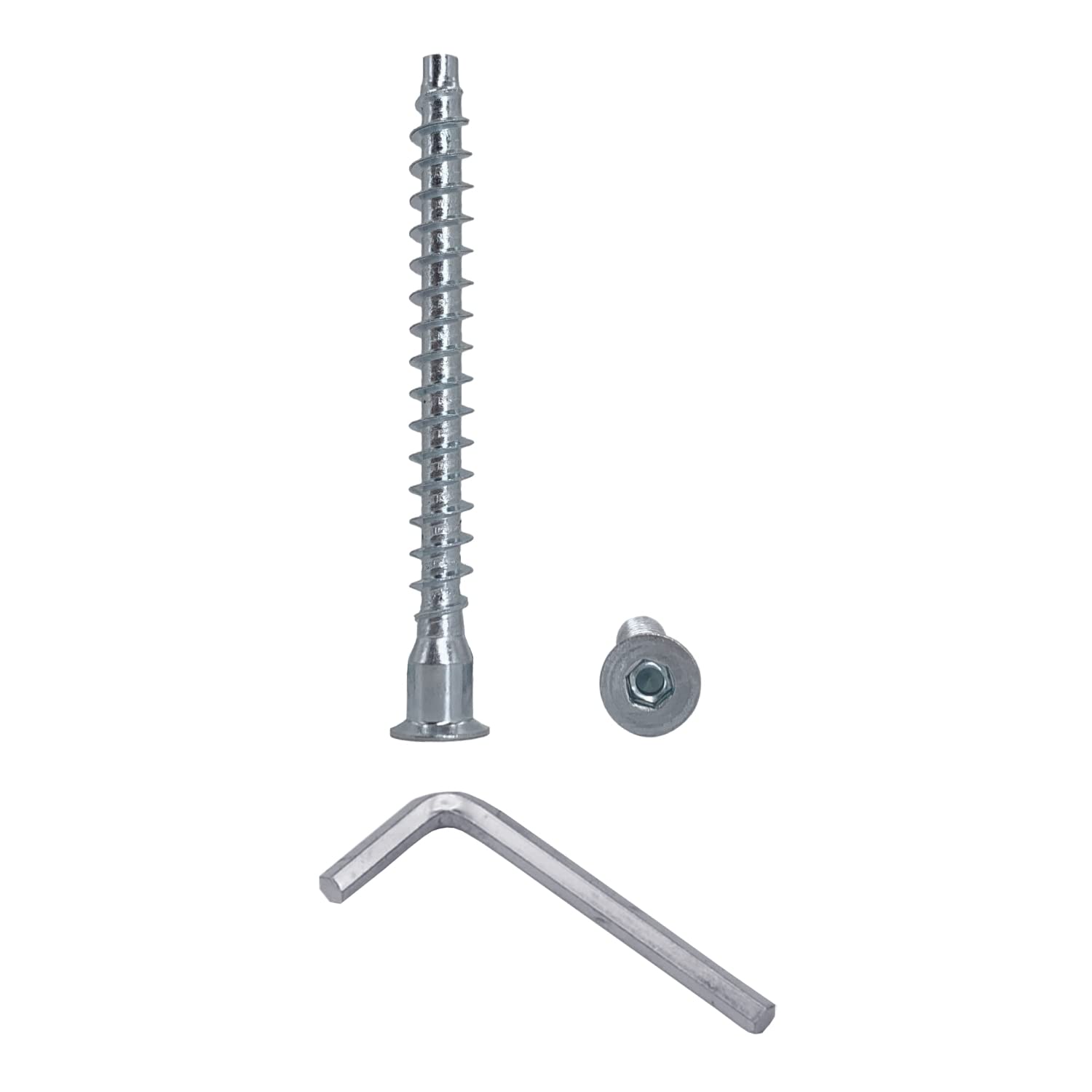 Marcopol (Pack of 70 pcs) Internal Hex Countersunk Head 7.0 x 70 mm Furniture Screws, Confirmat Screw for Wood, Zinc Plated, Fixing Bolts (70, 7.0 x 70 mm), Silver