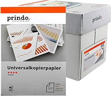 Universalpapier 5x 500 Blatt 1karton A4 21 0x29 7cm Weiss 80g M Cie 153 Prindo Universal Papier Pr802500a4u Amazon De Burobedarf Schreibwaren