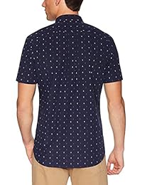 Brand - Camisa de popelina de manga corta estampada Goodthreads para hombre