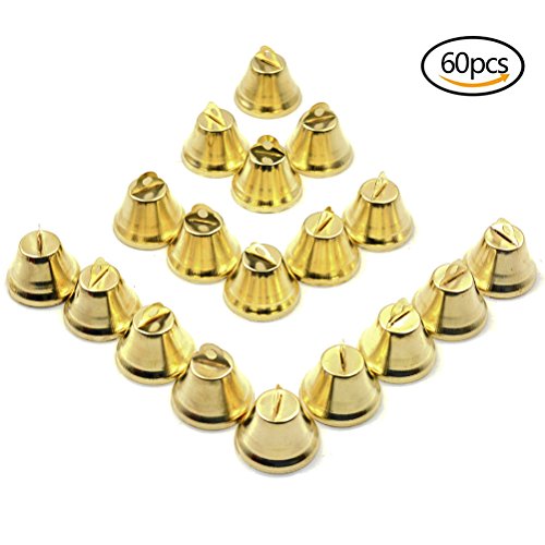 uhoMEy 60 PCS Metal Jingle Bells,1 Inch DIY Craft Bells Christmas Festival Decoration Bells - Thumbnail 5