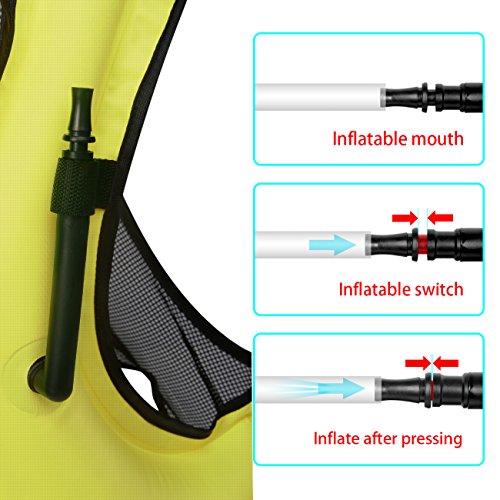 OMOUBOI Life Jacket Snorkel Vest Adult Inflatable Swim Snorkel Vest for Snorkeling, Suitable for 80-220lbs - Thumbnail 4