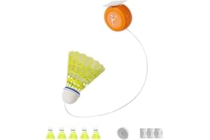 RYGRZJ Badminton Training Tool, Badminton Single-Player Rebound Trainer,Stretch Badminton Robot Racket Training Practice Machine,Portable Badminton Practice Equipment
