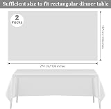 PLULON White Tablecloth 2pcs 137 x 274 cm Plastic PEVA Rectangle Cover view 2