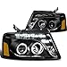 Ford F150 11th Gen Dual Halo Projector LED Headlight Assembly (Black Housing Amber Reflector)