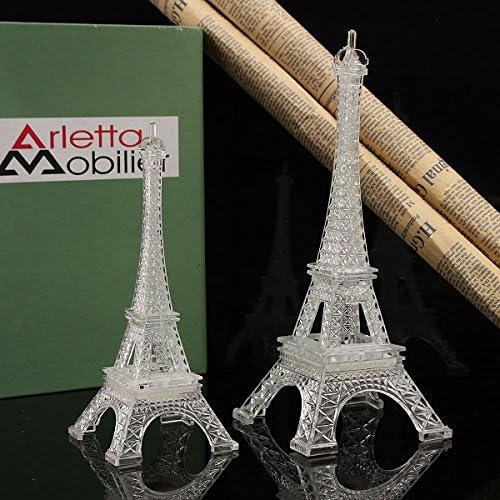 Mini Color Changing Eiffel Tower Night Light LED Table Lamp Desk Bedroom Decor -25cm, White - Image 3