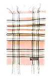 100% CASHMERE SCARF - PINK & BLACK PLAID - MADE IN SCOTLAND (Pink & Black Plaid)