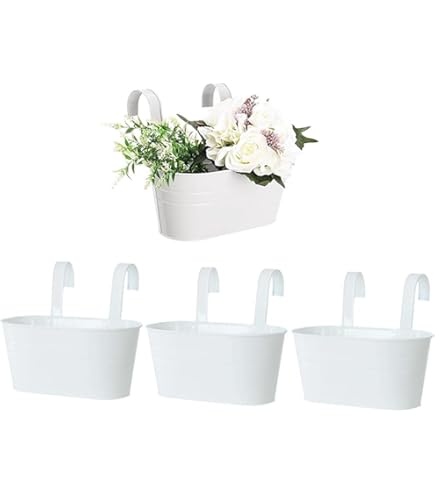 Lot De 2 Pots De Fleurs à Suspendre En Résine 25,4 Cm Pour Balcon