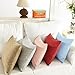 Home Brilliant Lined Linen Square Pillow Cover 18x18 Sky BlueThrow Pillow Cover for Sofa Couch Bench, Light Blue, 18 x 18 inch (45cm)