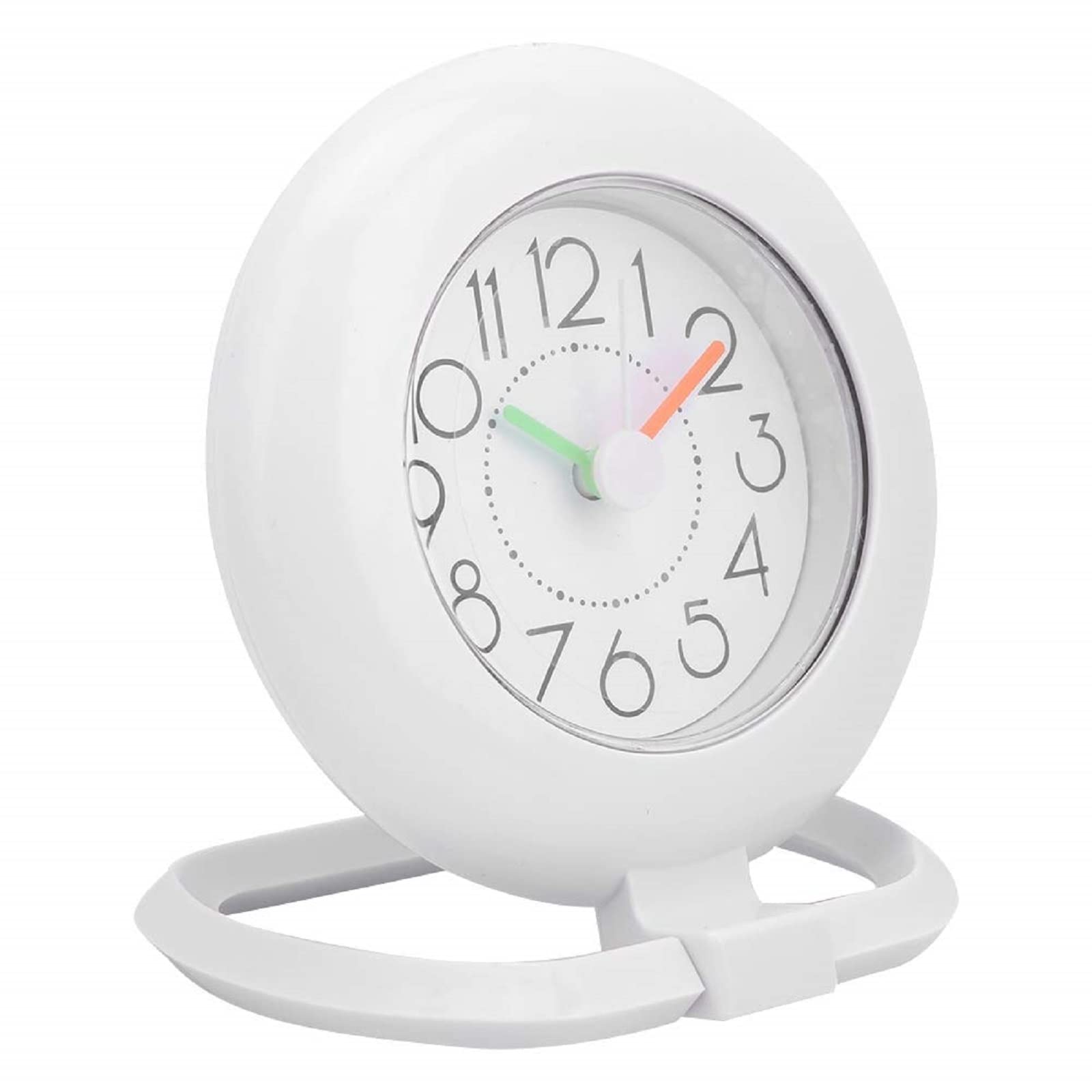 YUMILI Bathroom Clock Fashion Waterproof Table Clock Dual Use Hanging Bathroom Kitchen Home Decor (White),12.2*5.2*14.3 cm / 4.8*2*5.6 in