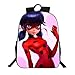 KINOMOTO Lady Bug Backpack 16Inch Girls Marinette Cosplay School Shoulder Bag Daypack (Marinette 2)