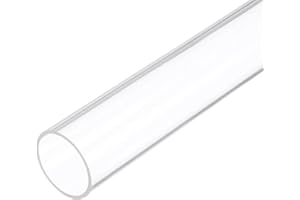 Rebower 6" Clear Plastic Rigid Pipe 31mm x 35mm(1 1/4" x 1 3/8") Acrylic Tube Round Polycarbonate Tubing, [for Plumbing, Hydraulics, Aquarium, DIY]