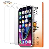 Iphone X Glass Screen Protector (3-pack),2pcs Clear Tempered Glass Screen Protector,1pcs Anti-Blue Light Double Defense Glass Screen Protector for Apple iPhone X / iPhone 10
