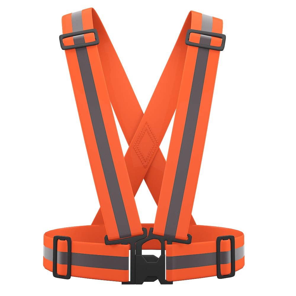 Multiple colors optional High Visibility hi vis Reflective running safety Vest (orange)