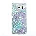 Urberry Galaxy S6 Case, Running Glitter Cover, Creative Design Flowing Liquid Floating Luxury Bling Glitter Sparkle Hard Case for Samsung Galaxy S6 with a Screen Protector (YB-Pink&Blue)