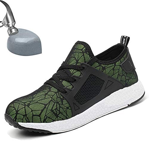 Tongzone Steel Toe Shoes Work Safety Shoes Athletic Breathable Mesh Industrial and Construction Puncture Proof Footwear
