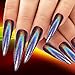 NEWONESUN RROSALIND Women Mirror Powder Effect Chrome Nails Pigment Gel Polish DIY (Chameleon(Black))