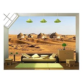 Nubian Village on The Way from Dongola to Khartoum in Sahara Desert - Removable Wall Mural | Self-Adhesive Large Wallpaper - 66x96 inches
