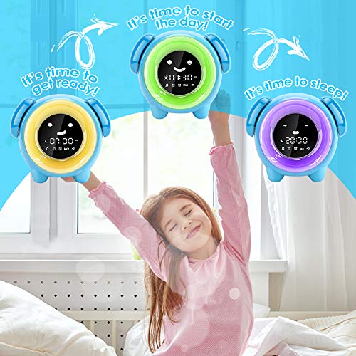 KNGUVTH Kids Alarm Clock, Updated Version Sleep Training Kids Clock