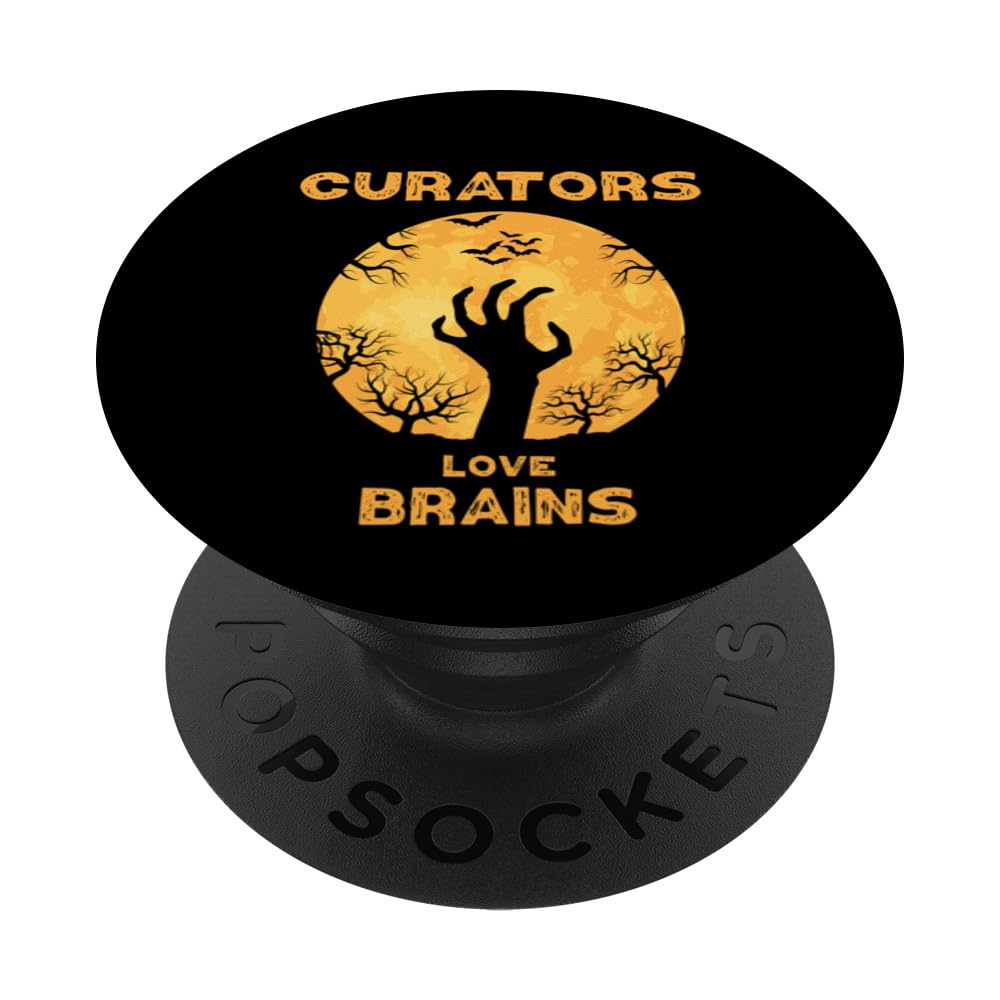 Curators Love Brains Funny Halloween Curator PopSockets Swappable PopGrip