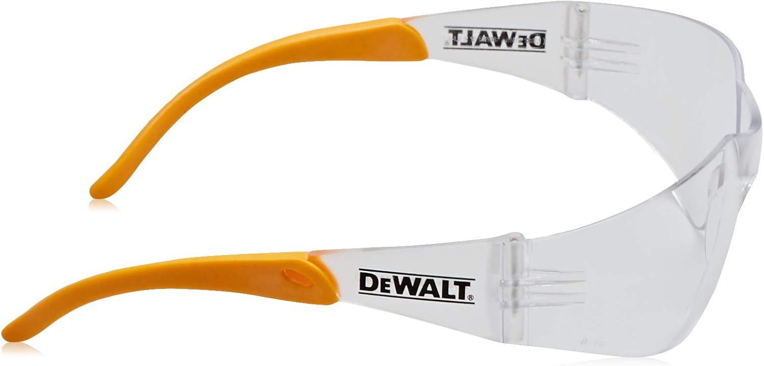 Dewalt DPG54-1D Protector Clear High Performance Lightweight Protective Safety Glasses with Wraparound Frame - Nerf Eye Protection - 