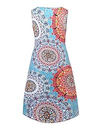 Ivicoer Vestido de verano para mujer, sin mangas, con cuello en V, estampado floral, con bolsillo, talla L a 5XL