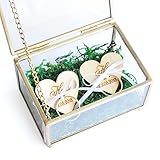 F&M HANDMADE Personalized Wedding Ring Box, Ring Bearer Box,Custom Copper Ring Box,Glass Ring Box