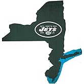 Fan Creations New York Jets Wood Sign 12 Inch State Shape Design
