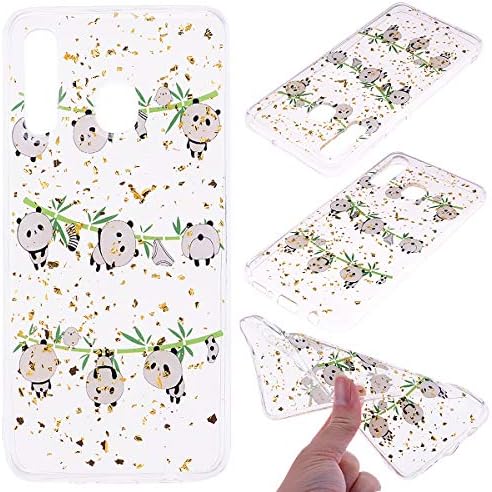 Slim Soft Crystal Clear TPU Compatible with Samsung A50,Funny Cute Bling Glitter 3D Animal Cartoon Pattern Ultra Thin Transparent Rubber Flexible Silicone Bumper Protective Back Cover Case