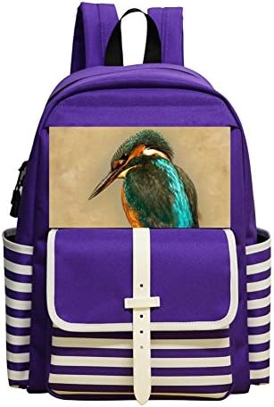 Mini School Daypack For Kindergarten Unisex Child,Print King Fisher,Purple