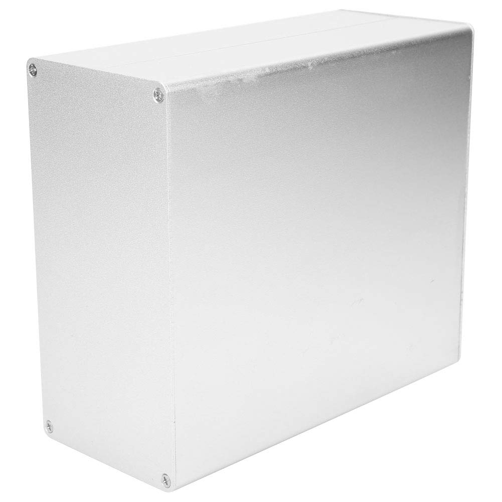 Natudeco Aluminium Project Box Matte Silver, 80x160x180mm, DIY Electronic Enclosure Case, 2 Shells, 2 Baffles, 1 Screw Bag, Not Water Resistant