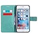 For iPhone 6 / 6S Wallet Case [NOT FOR iphone 6 plus], Sun Pattern Embossed PU Leather Magnetic Flip Cover Card Holders & Hand Strap Wallet Purse Case for iPhone 6 / 6S [4.7 Inch] - Green