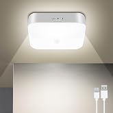 Rechargeable Motion Sensor Closet Light, 500LM Wireless Ceiling Light White | 5000K Cool White, Battery Operated, Motion Sensored Activated, Indoor Use for Hallway, Stairs, Pantry, Bathroom, Garage