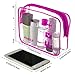 ANRUI Clear Toiletry Bag, 3-Pack TSA Approved Toiletry Bag For Travel Carry On Airport Quart Sized Clear Bag Same Size - rose