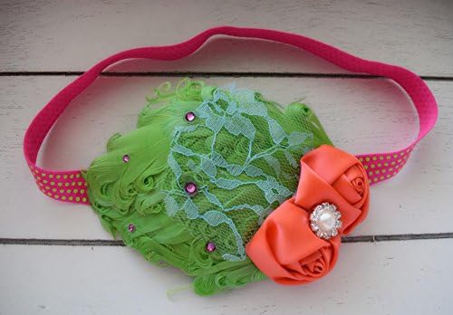 Radiate Neon Headband Bright Coral Lime Green Aqua Hot Pink Feather Headband