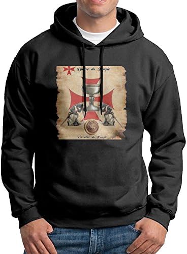 Templar Knight Men's Black Adult Pullover Hooded Sweatshirt