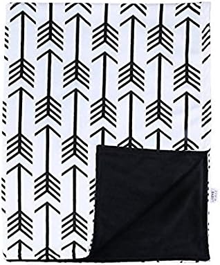 Towin Baby Arrow Minky Double Layer Receiving Blanket, Black 30"x40" …