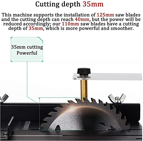 ZGHTD Mini Tischkreissäge, Elektrische Tischkreissäge, Winkel Multifunktionsschneidemaschine, 10000 U/Min, Kann 0-90… – Bild 7