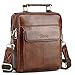 Sunmig Men's Genuine Leather Shoulder Bag Messenger Briefcase CrossBody Handbag (Brown)
