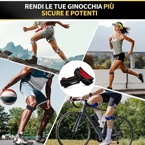 CAMBIVO Adjustable Patella Knee Brace 2 Pieces, Orthopaedic Knee Support with Compression Pad, Patella Knee Support for Tendonitis, Sports Injury, Running, Sports