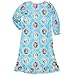 Disney Frozen Elsa Anna Girls Flannel Granny Gown Nightgown (4, Turquoise Blue)