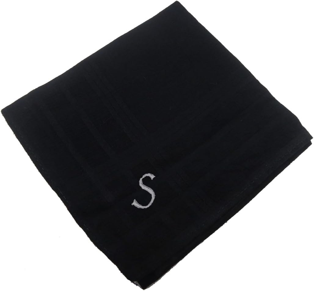 OWM Handkerchief Cotton Embroidered Custom Initial Monogram Handkerchief Men