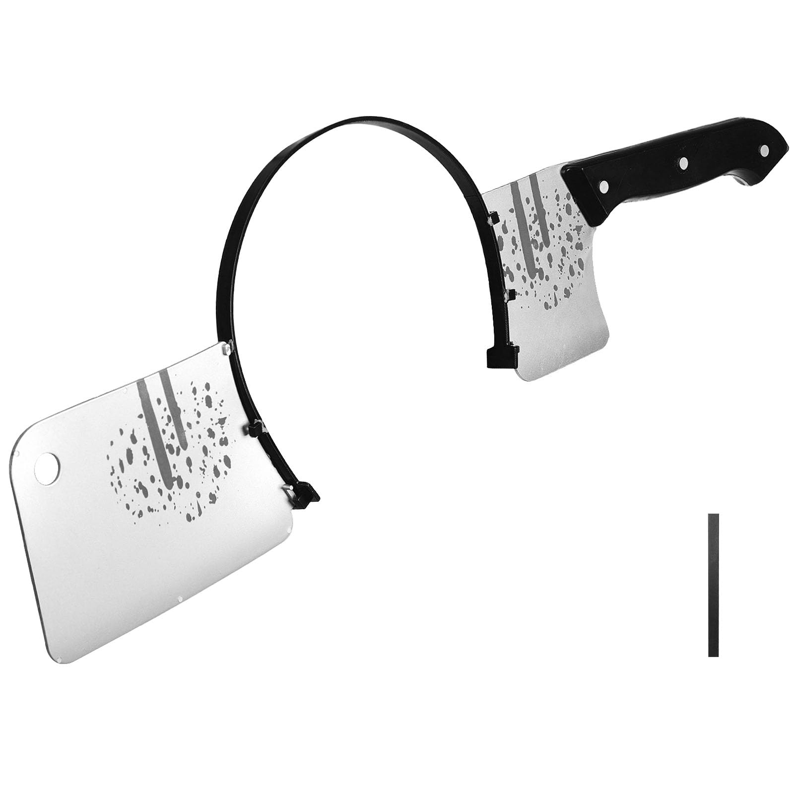 HSSPYY Bloody Cleaver Headband โ Halloween Fake Knife Through Head Prop for Adults, Plastic Butcher Axe Cosplay Accessory for Zombie Costumes, Pranks & Stage Shows