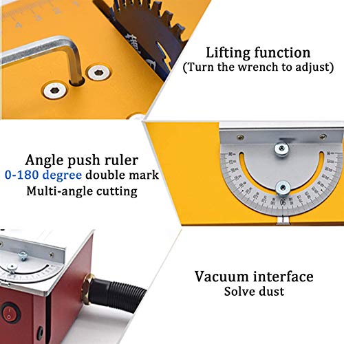 Tragbare Tischkreissäge , Mini-Tischsägeblätter, Tischsägen für die Holzbearbeitung mit Schiebetisch, Hubschneiden von… – Bild 8