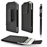 Hy PU Leather Holster Case with 360° Rotating Degree Belt Clip Compatible with Apple Iphone 6 4.7''/Apple 6s includes Hy Stylus Pen (Black)