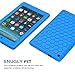 MoKo Case for All-New Amazon Fire 7 Tablet (7th Generation, 2017 Release Only) - [Honey Comb Series] Light Weight Shock Proof Soft Silicone Back Cover [Kids Friendly] for Fire 7, BLUE