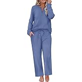 TIYOMI Plus Size 2 Piece Waffle Outfits For Women Top & Wide Leg Pants XL-5XL