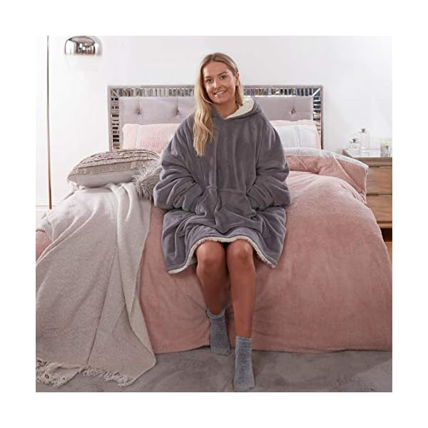 Sienna Hoodie Blanket Ultra Soft Sherpa Fleece Warm Cosy Comfy Oversized Wearable Hooded